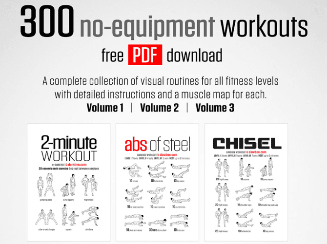free no equipment bodyweight exercise workout darebee free ebooks DzTechs | أفضل التدريبات المجانية بدون معدات للحصول على اللياقة في أي وقت وفي أي مكان