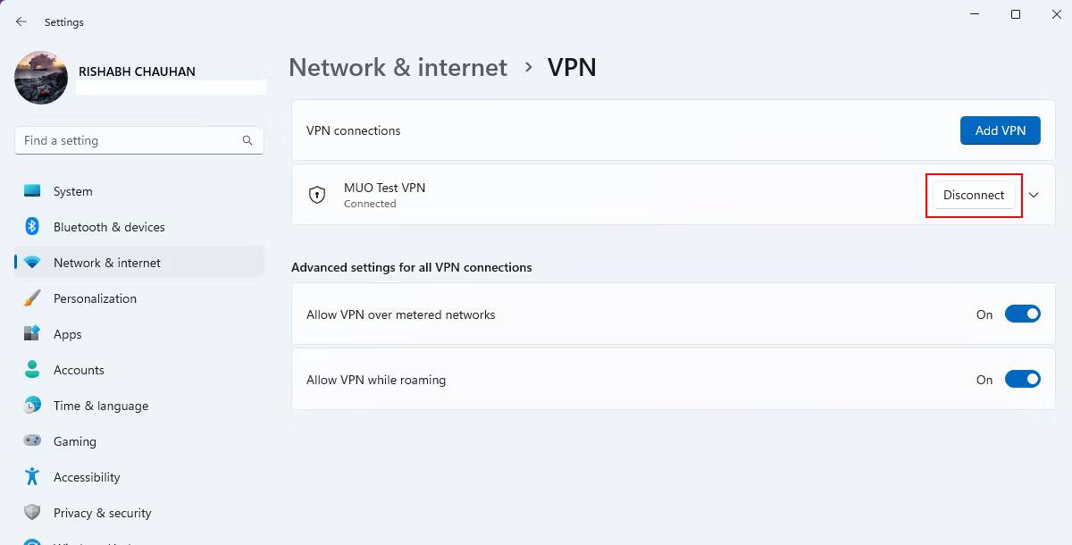 الويندوز | لا يوجد اتصال إنترنت 3 | windows vpn settings